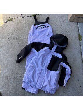 BURTON Stark Gortex Jacket And Bibs Snow Bibs Kids Youth Size M Snowboard Ski